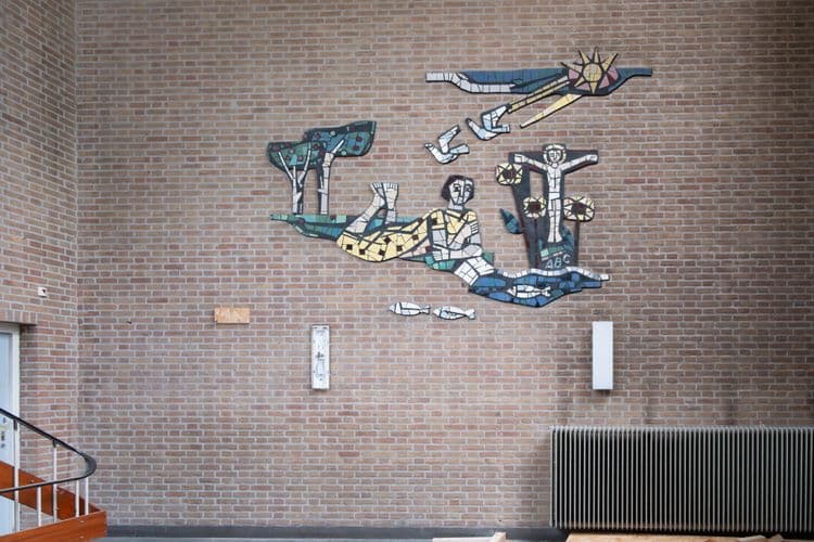 Mozaïek van Frans Deumes in de Agnesschool, Sittard (Foto: Joep Deumes)